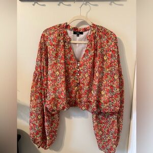 Lulu’s Women’s Long Sleeve Cropped Blouse